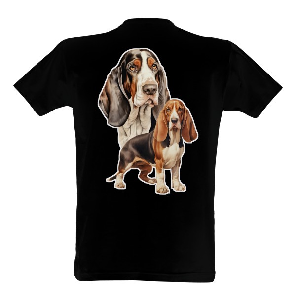 Basset hound z obou stran 