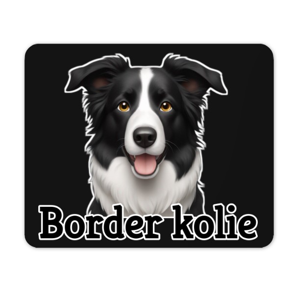 Border kolie + nápis