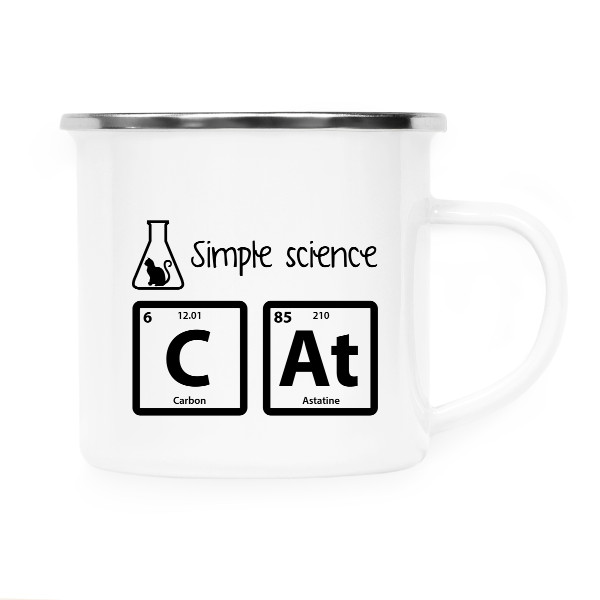 Plecháček - nerezový lem s potiskem Cat science
