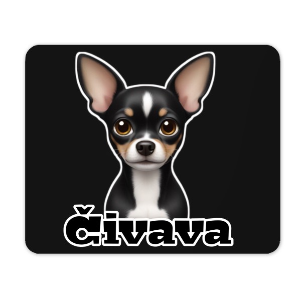 Čivava + nápis 