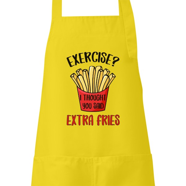 Zástěra s potiskem Extra fries