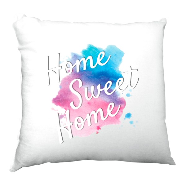 Polštář saténový s potiskem Home sweet home