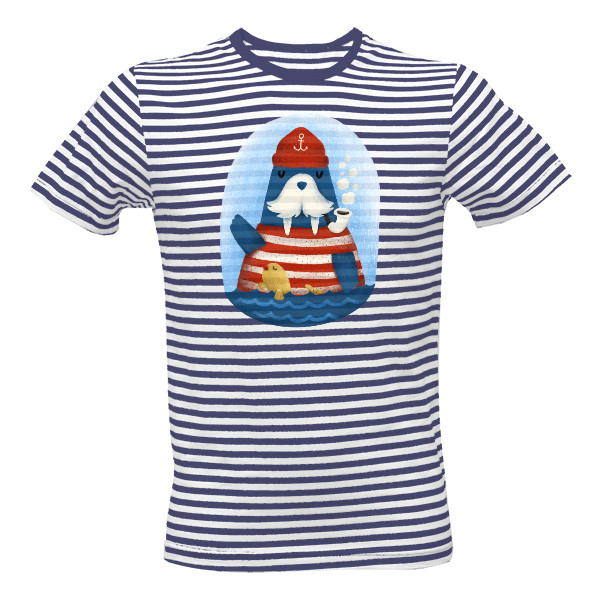 Tričko s potiskem Mrož namořník