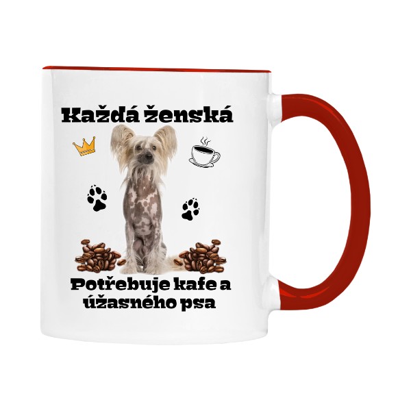 Sedící Čínský chocholatý pes