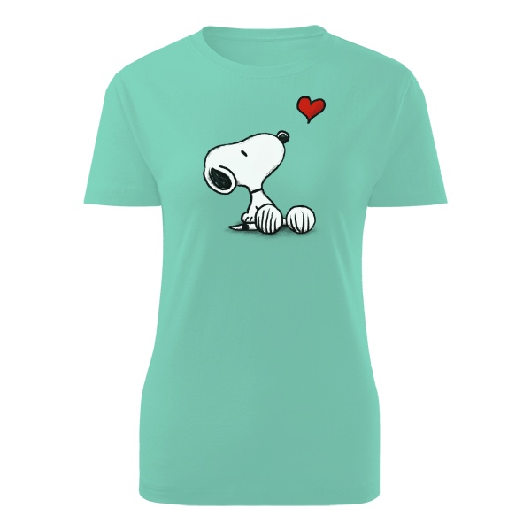 Tričko s potiskem Snoopy a srdce